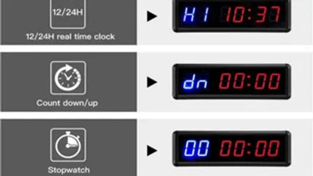 LED Interval Timer Count Down/Up Clock Stopwatch with Remote 1.5 280*90*35mm