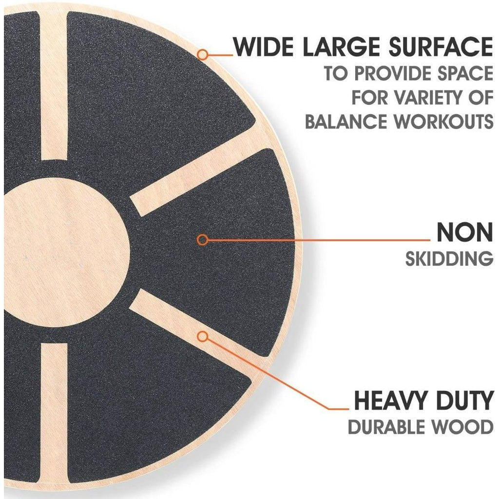 Wooden Wobble Balance Board, Core Strength Exercise Fitness Accessory, Workout Stability Equipment, Standing Desk Use