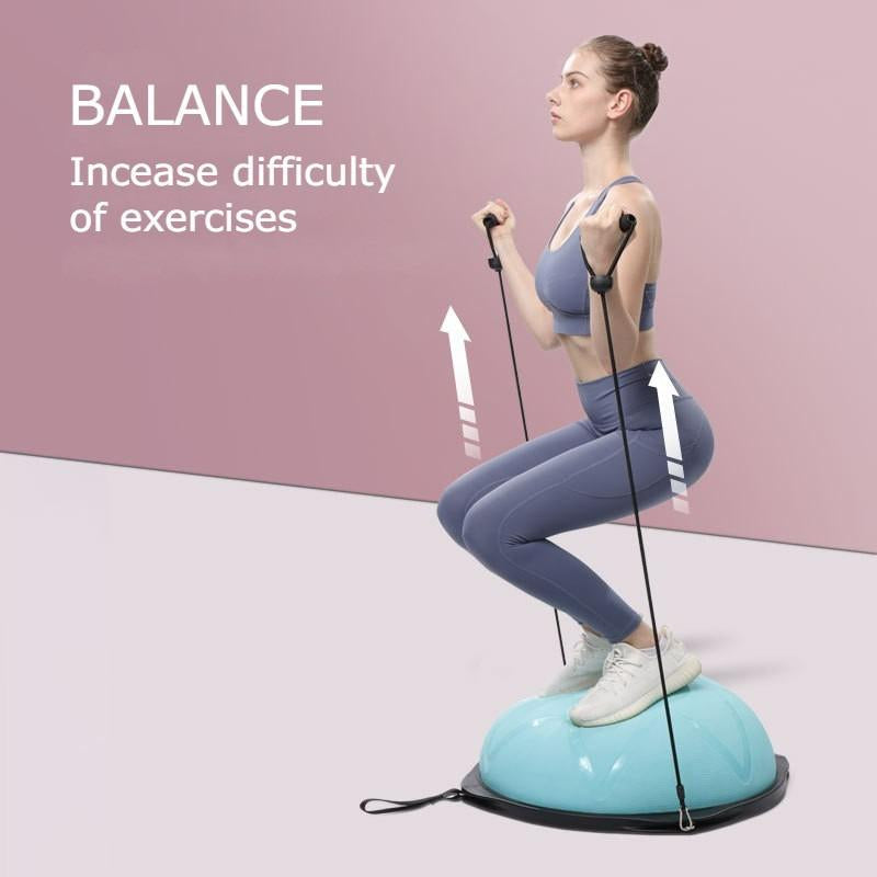 Bosu Ball 63cm Full Body Balance Strength Trainer Equipment Ball with Guided Workouts and Pump