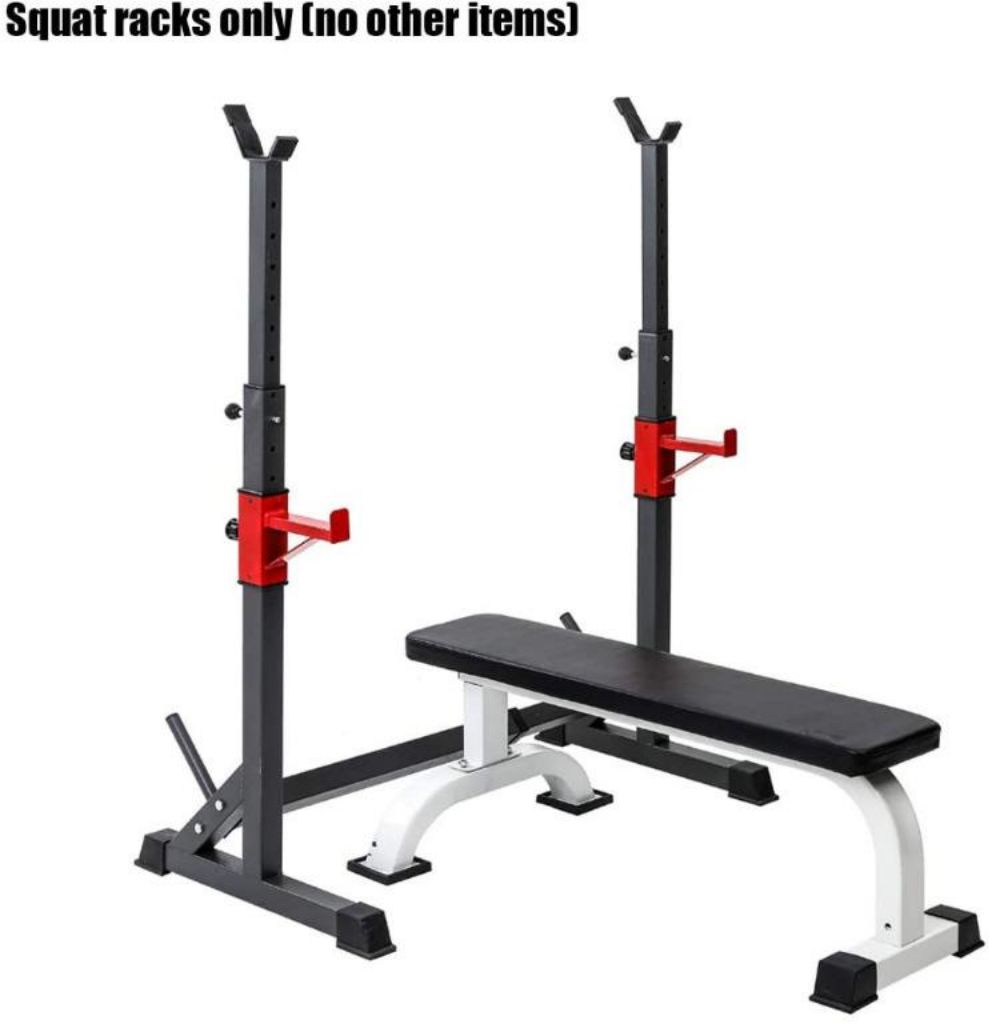 Home Squat Stand Power Rack, Telescopic Adjustable Width Barbell Rack Weightlifting Rack, Multi Function Indoor Strength Training Equipment