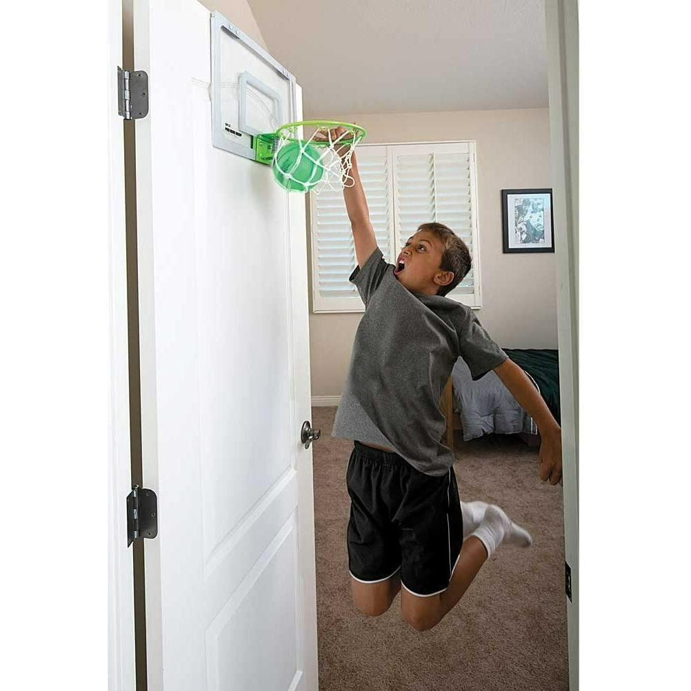 Extra Large Basketball Hoop for Youth with Luminous Basketball Net Indoor 30 x 40 cm Pre-Assembled Portable Over The Door with Flex Rim, Includes One Deflated Basketball with Pump, for Indoor