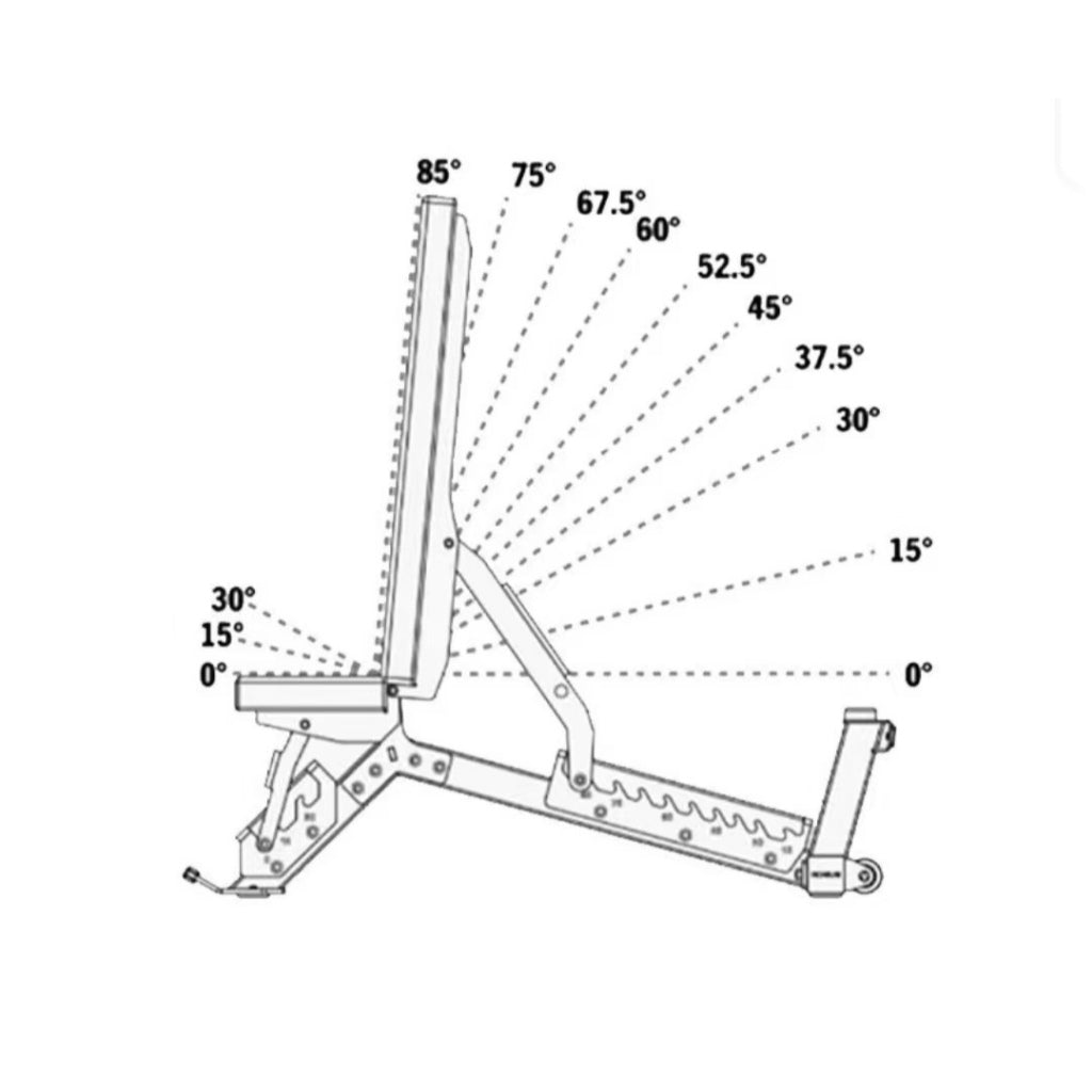 MMB Klino Adjustable Flat Incline Gym Bench Weightlifting Dumbbell