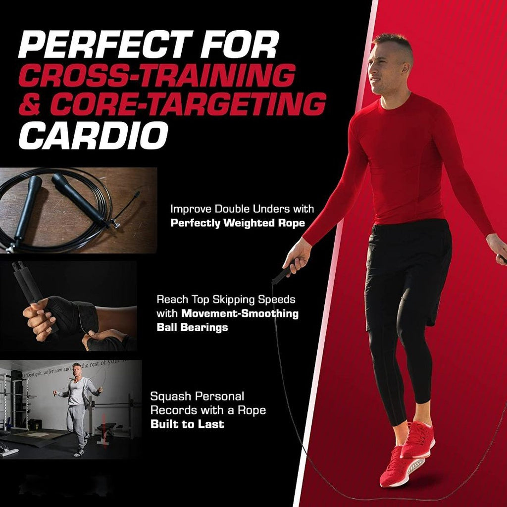 Moamoaboa Thirio Rope Skipping Rope, Steel Speed Fitness Jump Ropes, Lightweight and Adjustable Workout Equipment for Jumping, MMA, HIIT