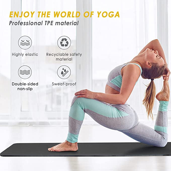 Tpe Yoga Mat Black
