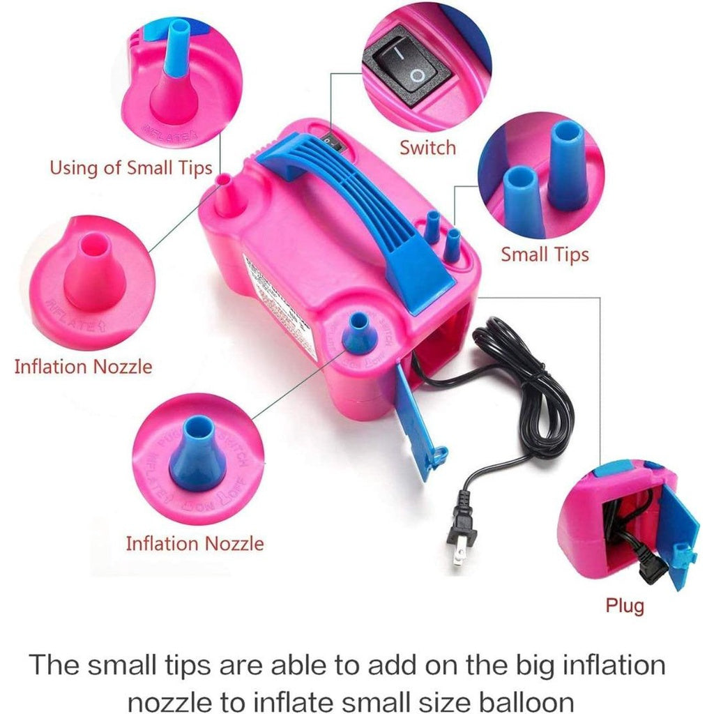 Electric Air Balloon Pump, Portable Dual Nozzle Electric Balloon Blower Air Pump Balloons Inflator