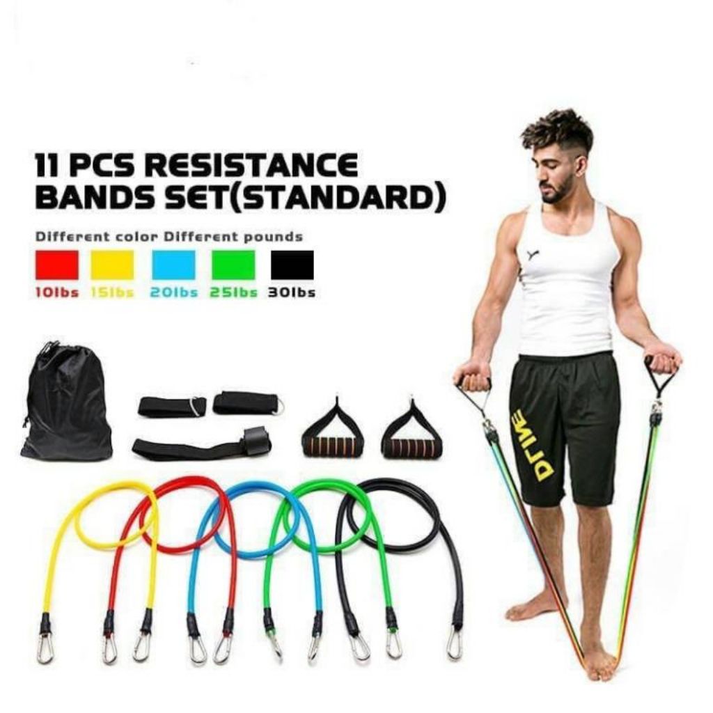 11 PCS Resistance Exercise Band Set p90x