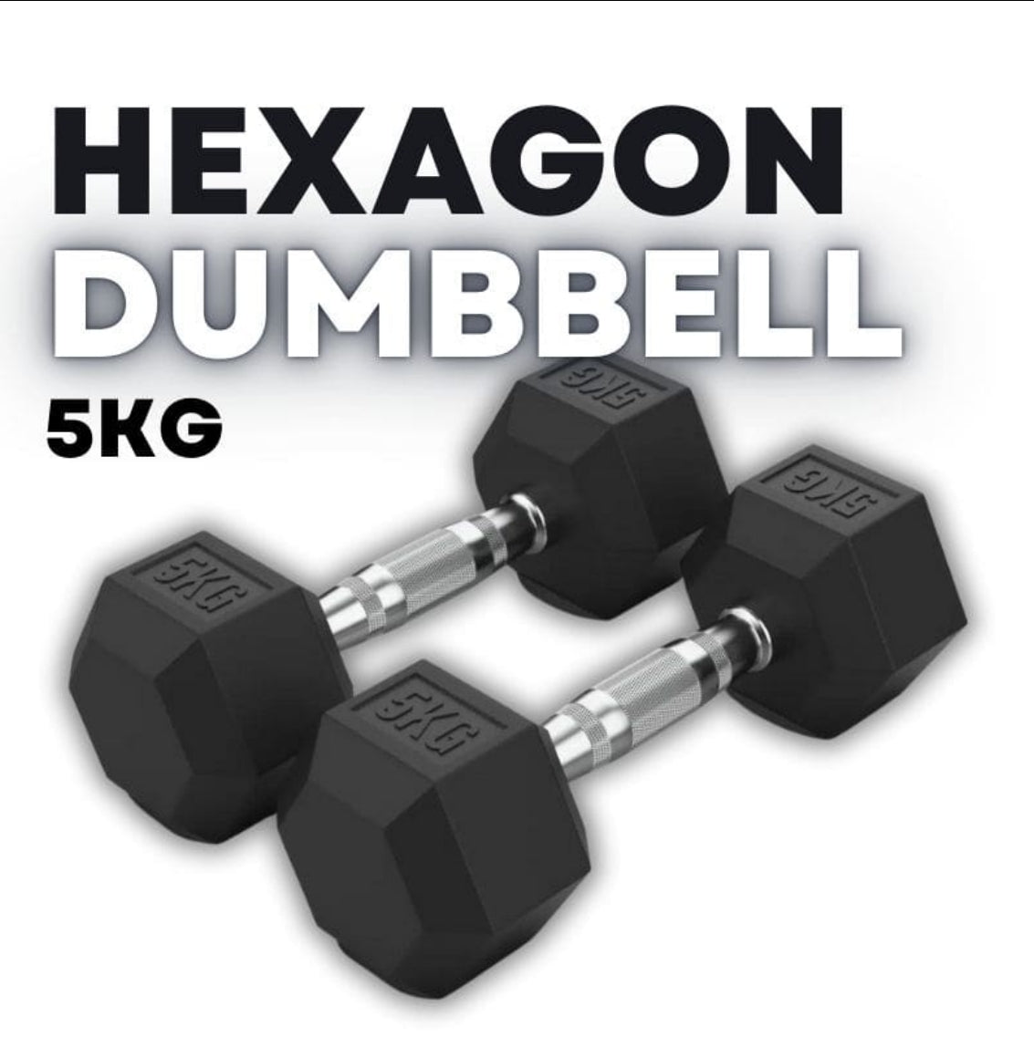 Rubber Coated Hexagon Dumbbell Hex Dumbbells (From 1kg to 50kg)
