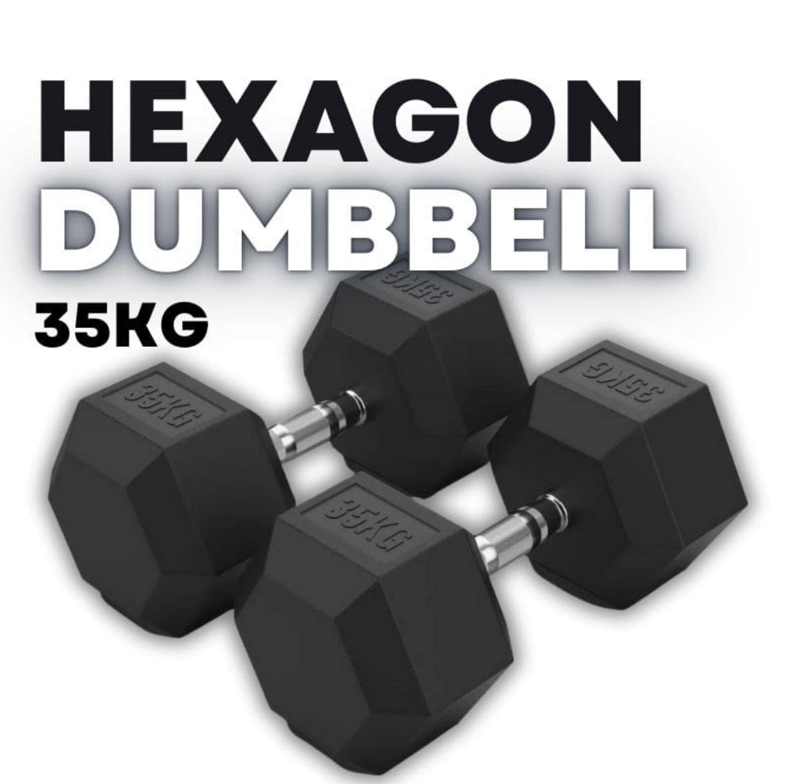 Rubber Coated Hexagon Dumbbell Hex Dumbbells (From 1kg to 50kg)