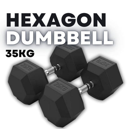 Rubber Coated Hexagon Dumbbell Hex Dumbbells (From 1kg to 50kg)