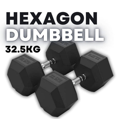 Rubber Coated Hexagon Dumbbell Hex Dumbbells (From 1kg to 50kg)