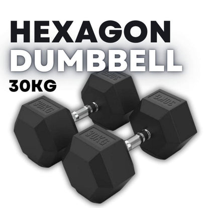 Rubber Coated Hexagon Dumbbell Hex Dumbbells (From 1kg to 50kg)