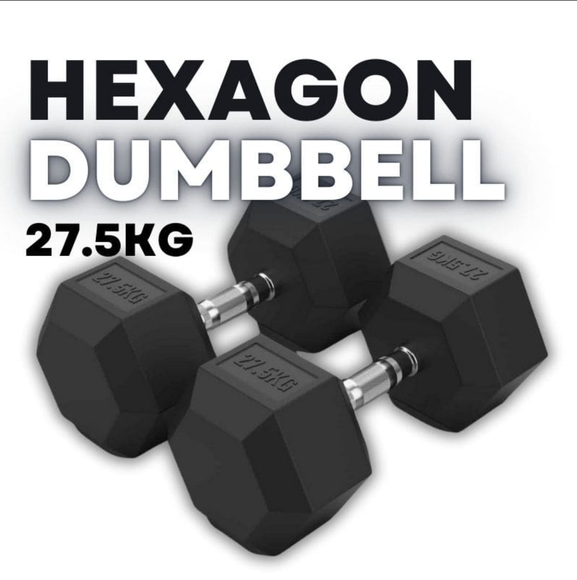 Rubber Coated Hexagon Dumbbell Hex Dumbbells (From 1kg to 50kg)