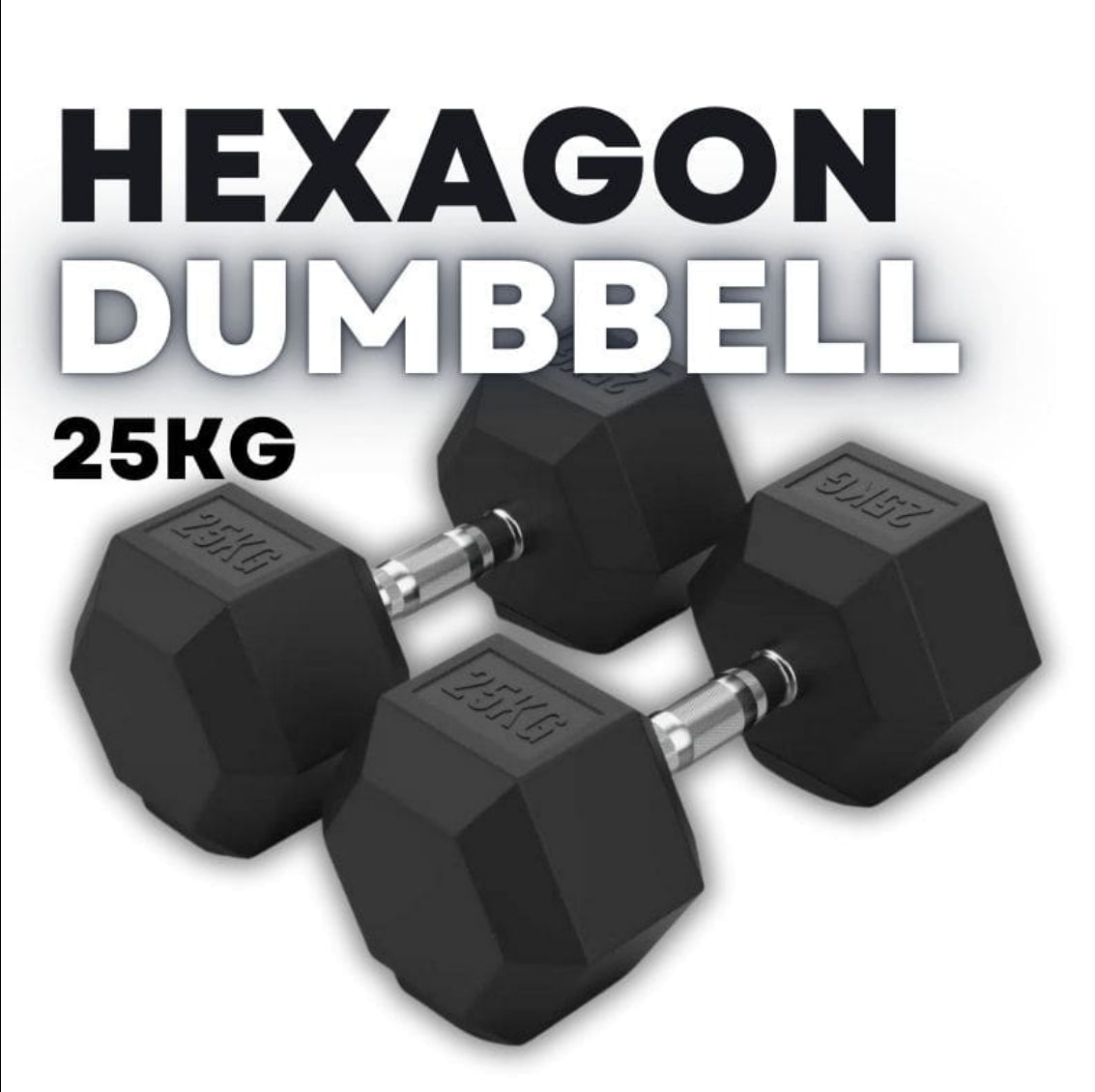 Rubber Coated Hexagon Dumbbell Hex Dumbbells (From 1kg to 50kg)