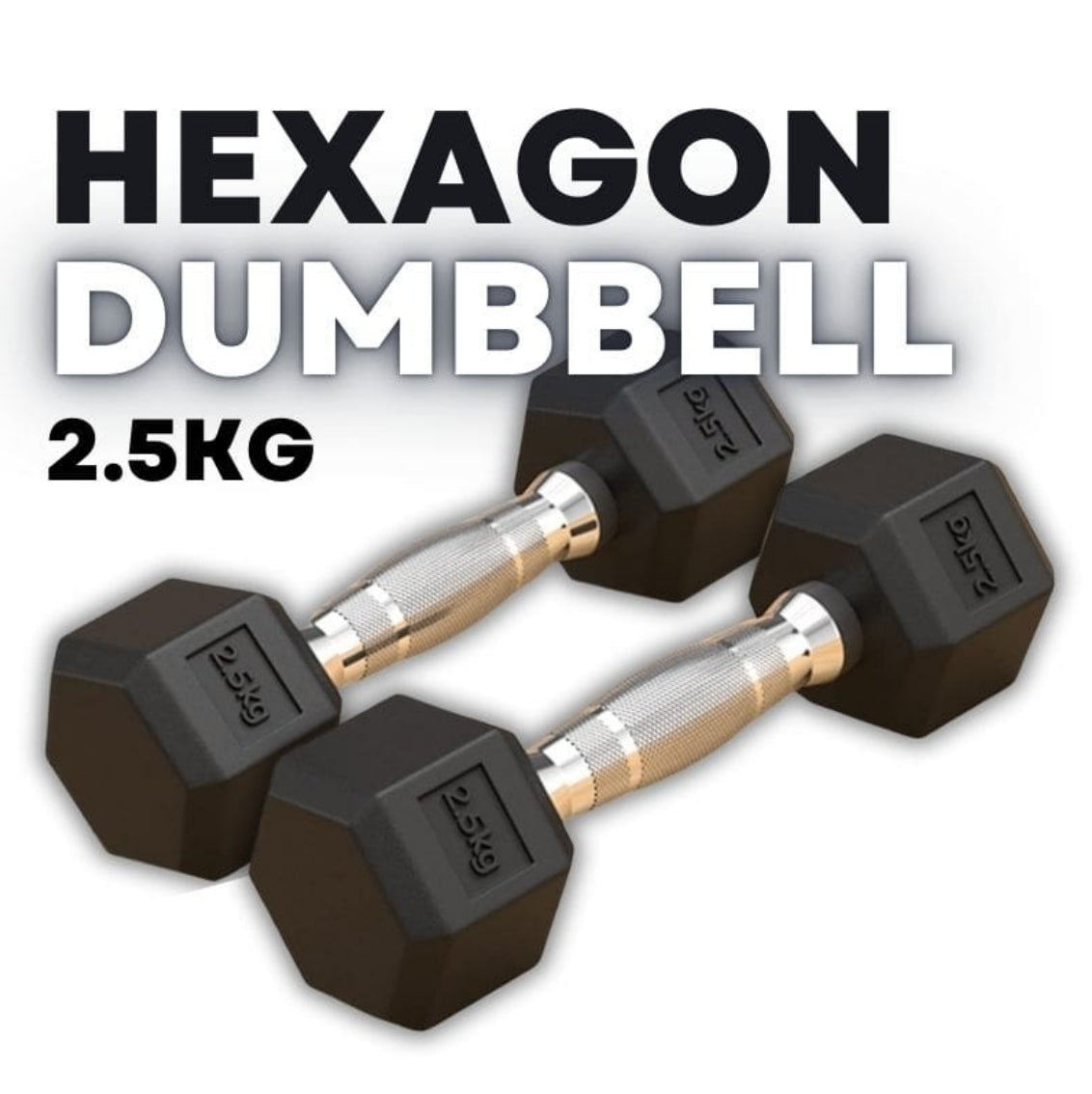 Rubber Coated Hexagon Dumbbell Hex Dumbbells (From 1kg to 50kg)