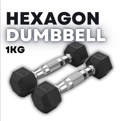 Rubber Coated Hexagon Dumbbell Hex Dumbbells (From 1kg to 50kg)