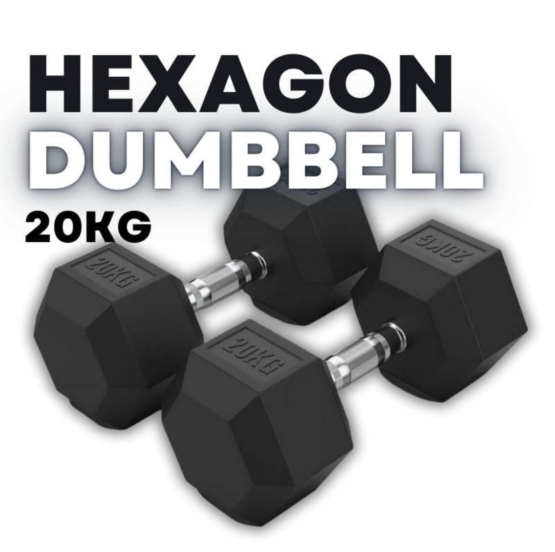 Rubber Coated Hexagon Dumbbell Hex Dumbbells (From 1kg to 50kg)