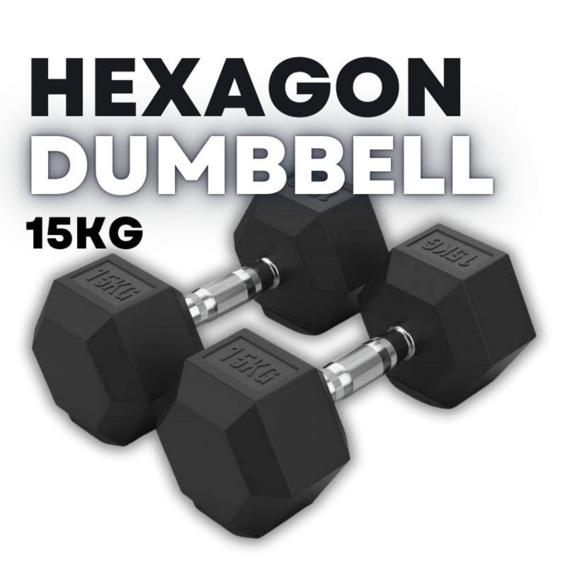 Rubber Coated Hexagon Dumbbell Hex Dumbbells (From 1kg to 50kg)