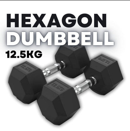 Rubber Coated Hexagon Dumbbell Hex Dumbbells (From 1kg to 50kg)