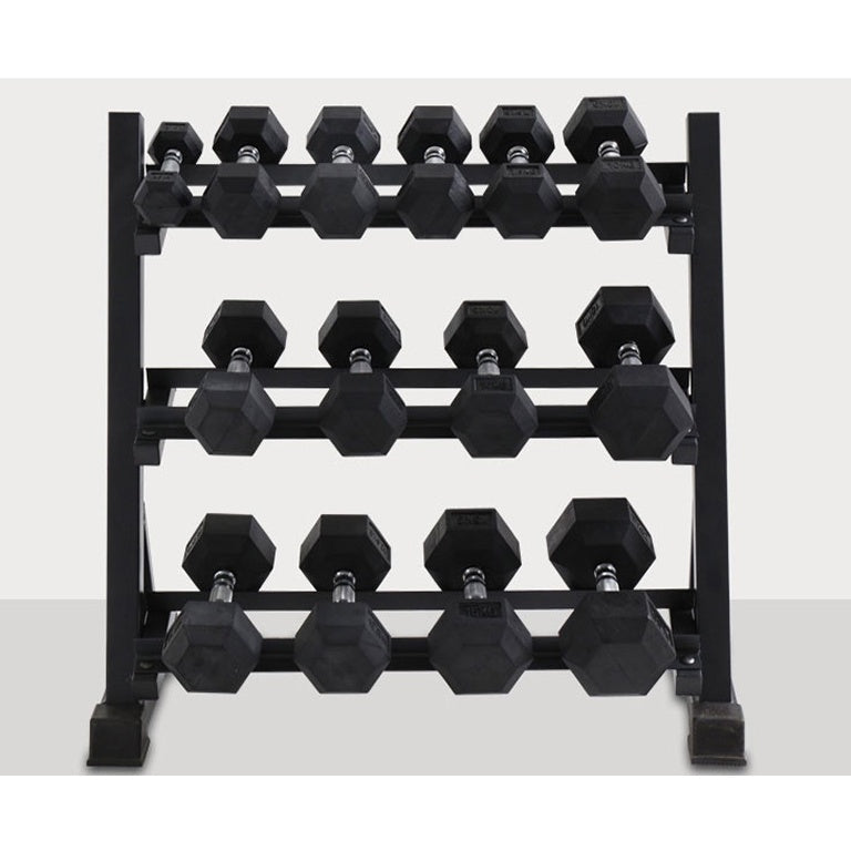 Ena 3 Tier Dumbbell Rack Only 300kg Load-Bearing Heavy Duty Steel Dumbbell Stand Quick Assembly Home Gym