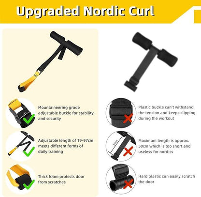 Nordic Curl, Adjustable Nordic Hamstring Curl Band for Leg Curls