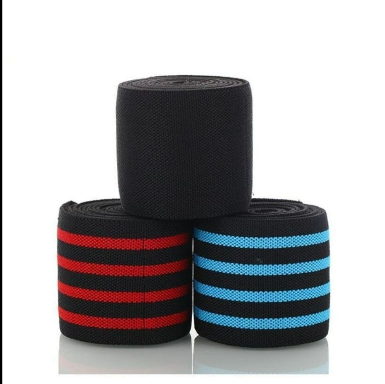 Knee Wraps (Pair) With Strap for Squats, Weightlifting, Powerlifting, Leg Press, and Cross Training - Flexible 180cm Knee Wraps for Squatting - For Men & Women