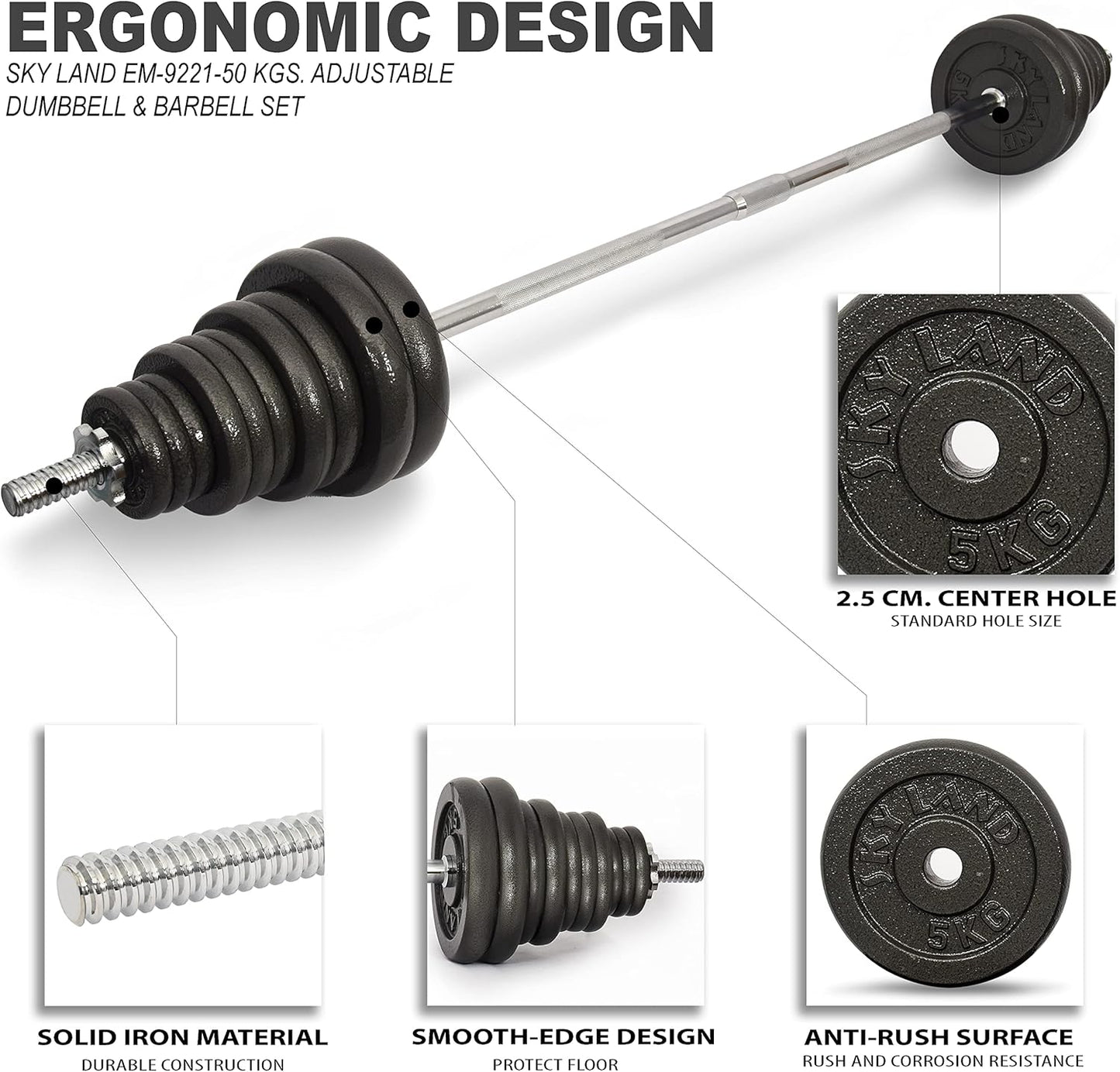 Adjustable Dumbbells 50kg Set With Box