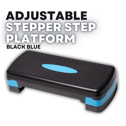 Adjustable Stepper Step Platform Black Blue Home Gym Equipment Kipfit