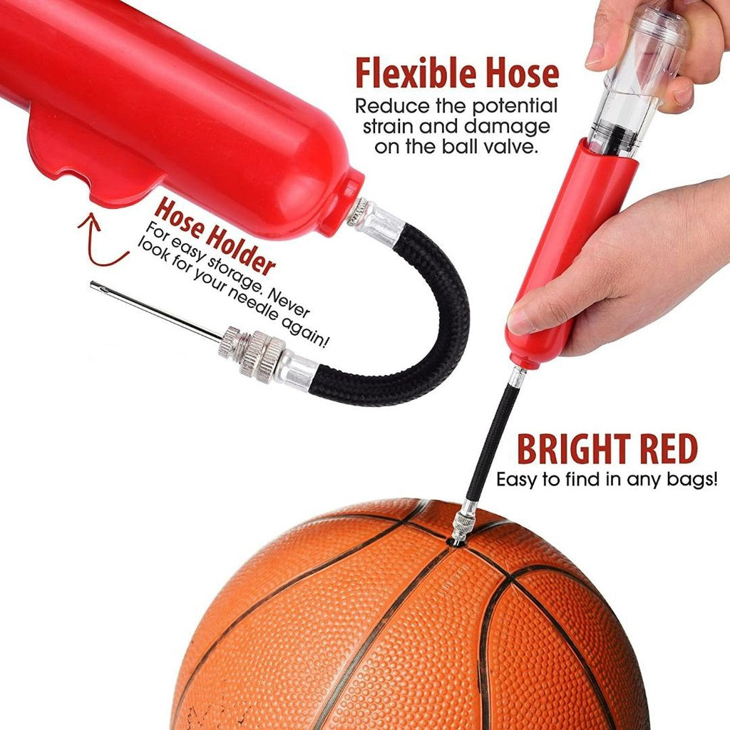 Ball Pump and Needles - Air Pump for Balls Basketball Soccer Volleyball Football Sport Ball - Hand Pump for Inflatables