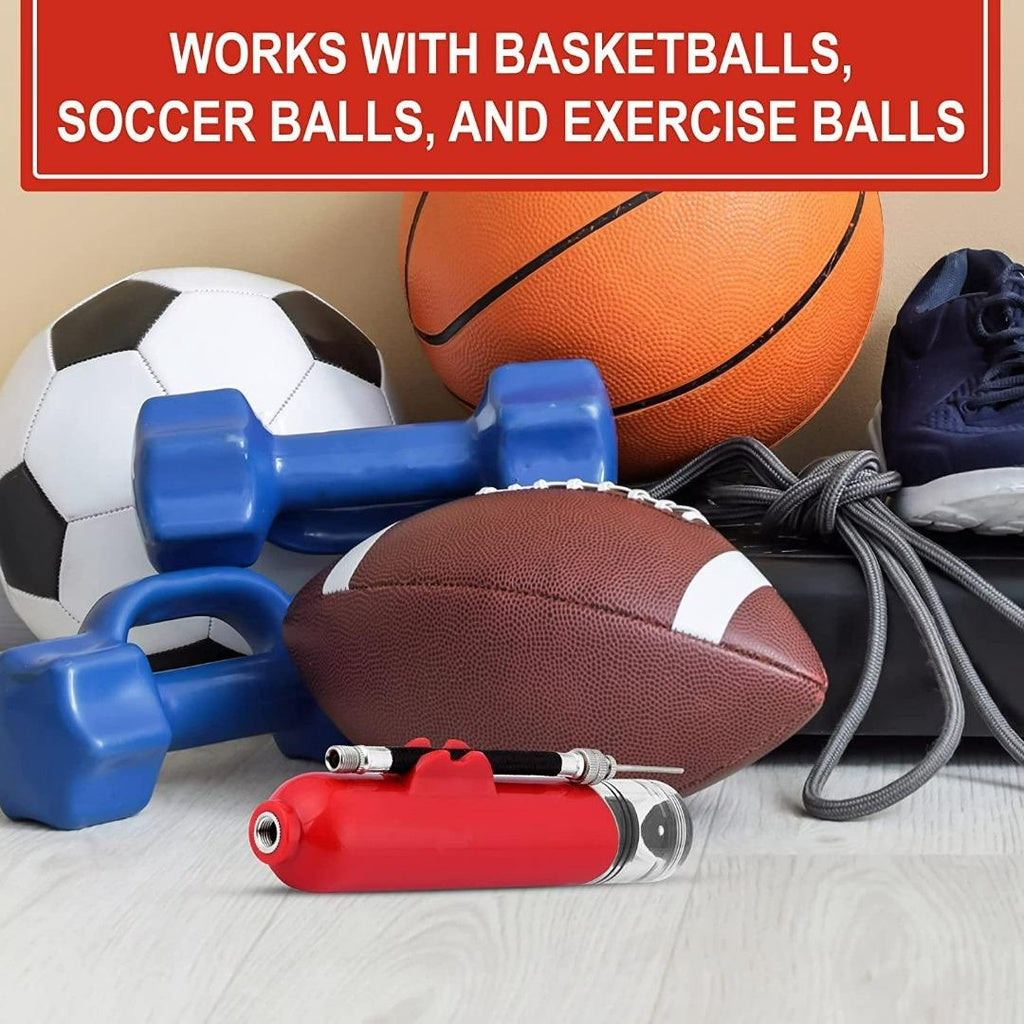 Ball Pump and Needles - Air Pump for Balls Basketball Soccer Volleyball Football Sport Ball - Hand Pump for Inflatables