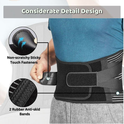 back braces non-scratchy sticky touvh fasteners rubber