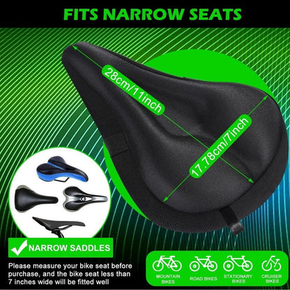Bike Seat Cushion - Gel Padded Bike Seat Cover for Men Women Comfort, Extra Soft Exercise Bicycle Seat Compatible