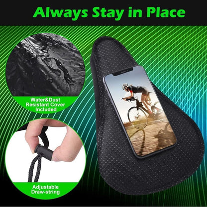 Bike Seat Cushion - Gel Padded Bike Seat Cover for Men Women Comfort, Extra Soft Exercise Bicycle Seat Compatible