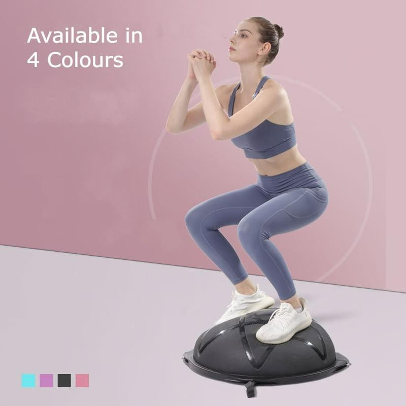 Bosu Ball 63cm Full Body Balance Strength Trainer Equipment Ball with Guided Workouts and Pump