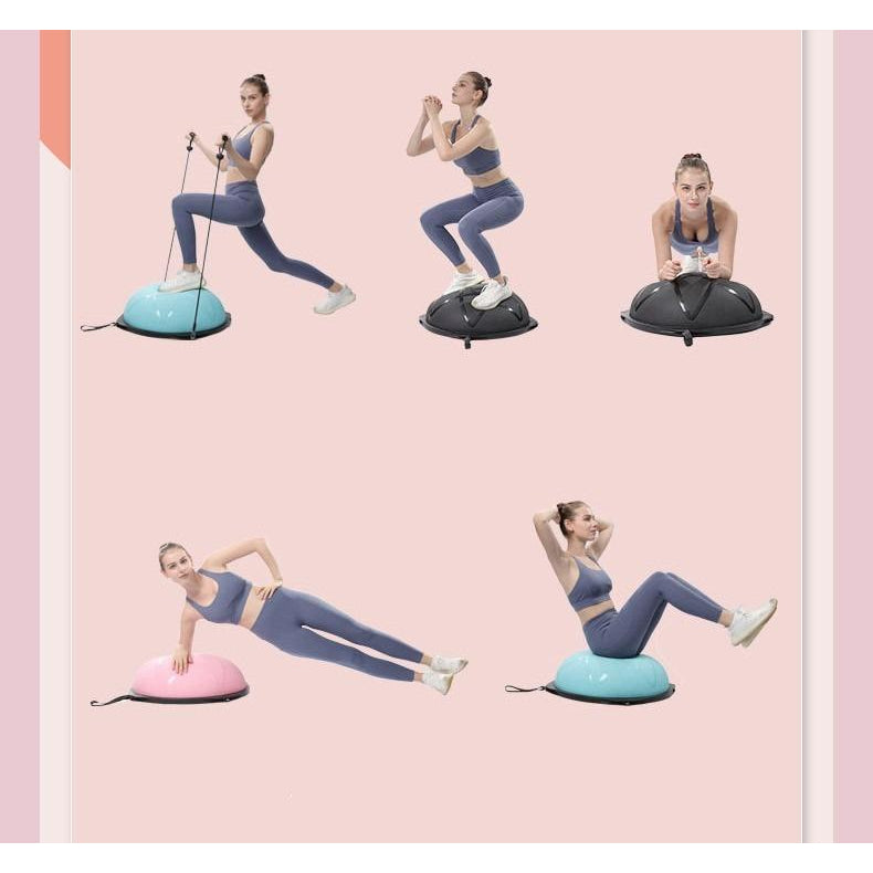 Bosu Ball 63cm Full Body Balance Strength Trainer Equipment Ball with Guided Workouts and Pump