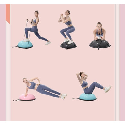 Bosu Ball 63cm Full Body Balance Strength Trainer Equipment Ball with Guided Workouts and Pump