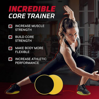Core Sliders for Carpet, Wood, Floor - Non-Slip Gliding Discs for Feet, Beachbody Strength Slides for Core Workouts