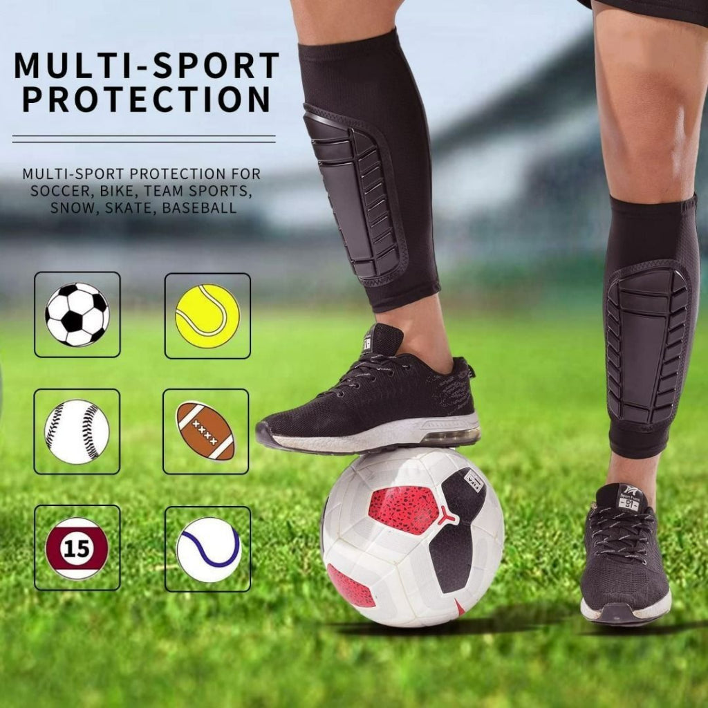 PROMAX Shin Guards, Soccer Shin Pads, Calf Compression Sleeve with D3O Pads, Lightweight (1PAIR)