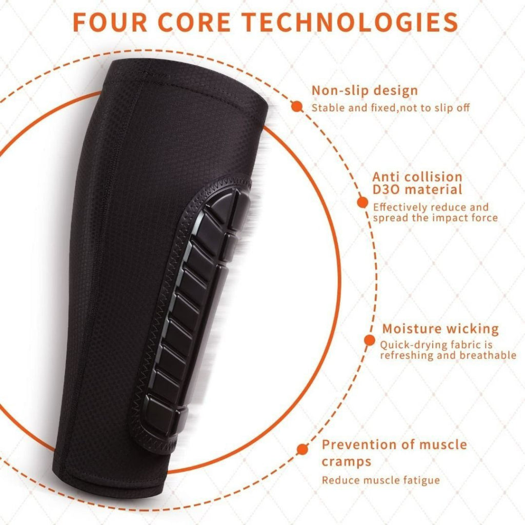 PROMAX Shin Guards, Soccer Shin Pads, Calf Compression Sleeve with D3O Pads, Lightweight (1PAIR)