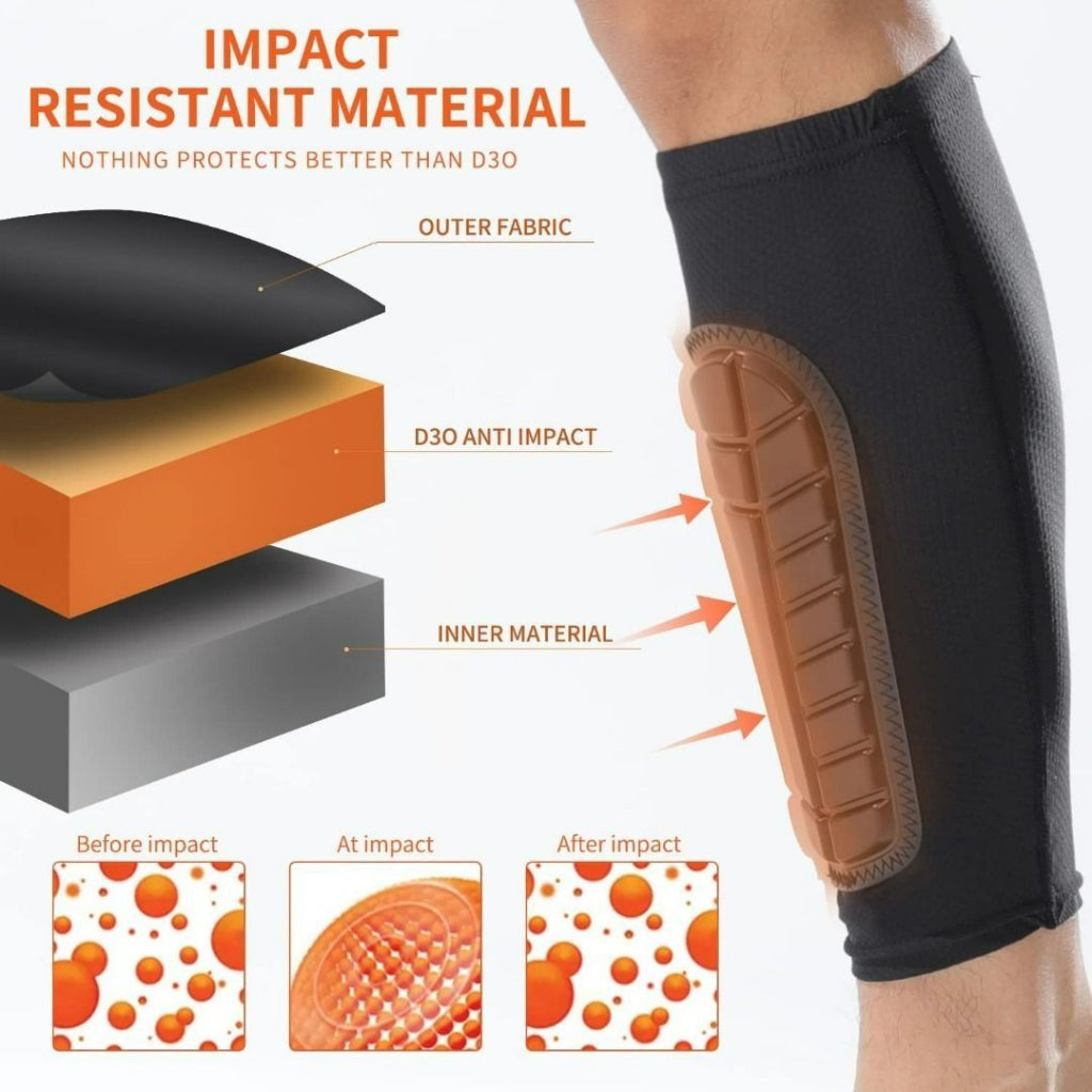 PROMAX Shin Guards, Soccer Shin Pads, Calf Compression Sleeve with D3O Pads, Lightweight (1PAIR)