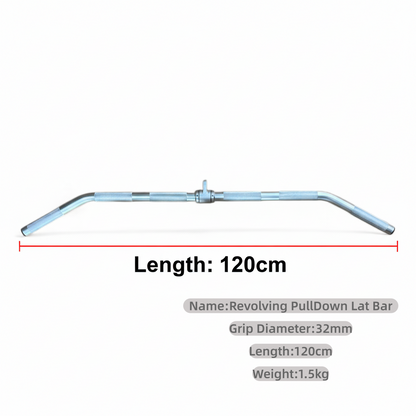 Premium Hollow Aluminium Cable Bar for Lat Pulldowns & Triceps. Gantry/Flying Bird Machine Ready