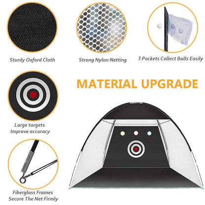 Golf Practice Net 10x7ft Golf Hitting Aids Nets for Backyard Driving Chipping Home Golf Swing Training with Targets