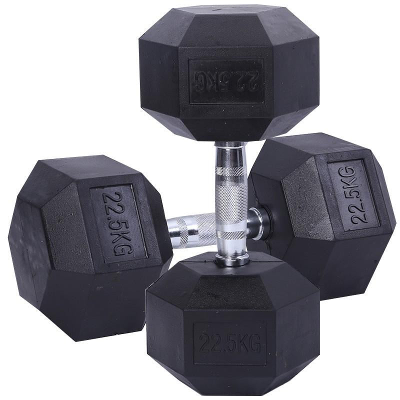 Rubber Coated Hexagon Dumbbell Hex Dumbbells (From 1kg to 50kg)