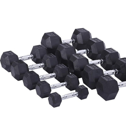 Rubber Coated Hexagon Dumbbell Hex Dumbbells (From 1kg to 50kg)