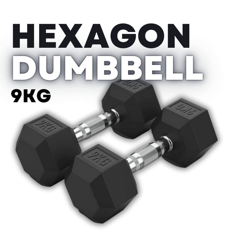 Rubber Coated Hexagon Dumbbell Hex Dumbbells (From 1kg to 50kg)