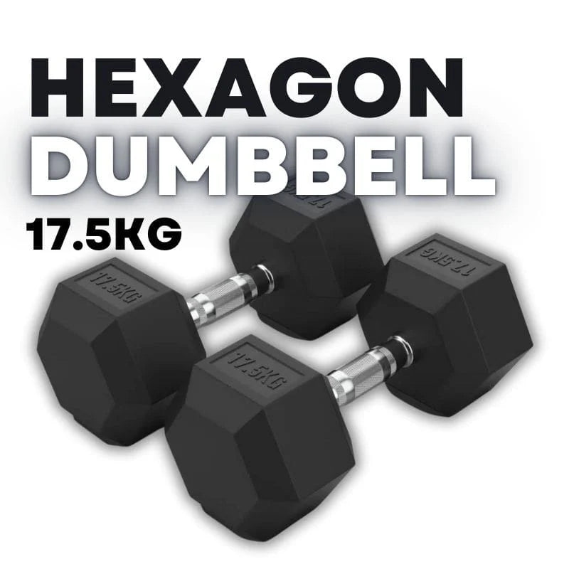 Rubber Coated Hexagon Dumbbell Hex Dumbbells (From 1kg to 50kg)