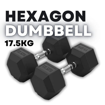 Rubber Coated Hexagon Dumbbell Hex Dumbbells (From 1kg to 50kg)