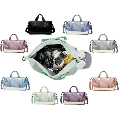 Kamelo Sports Gym Bag for Women and Men Travelling bags Weekender Carry On Workout Duffel Bag Overnight Shoulder Bag Lightweight with Shoes Compartment & Wet Pocket (Black)