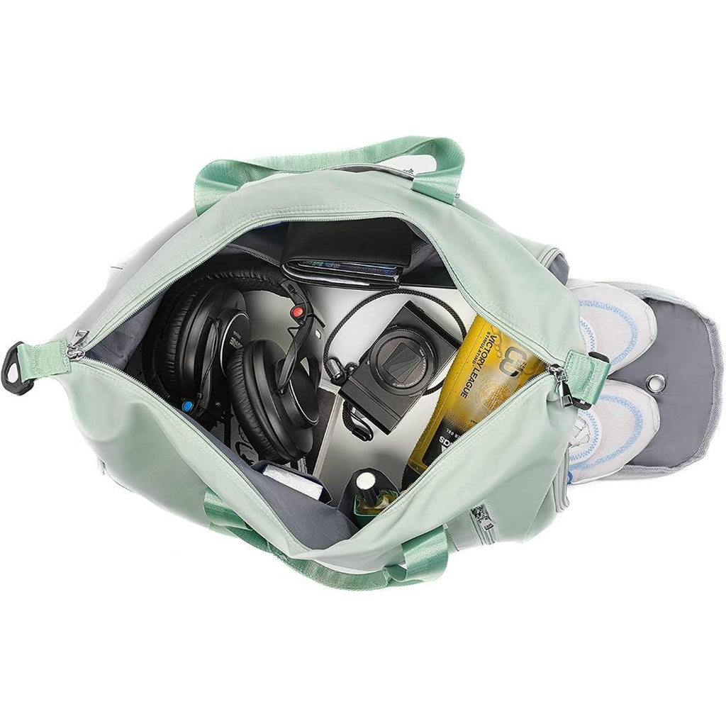 Kamelo Sports Gym Bag for Women and Men Travelling bags Weekender Carry On Workout Duffel Bag Overnight Shoulder Bag Lightweight with Shoes Compartment & Wet Pocket (Black)