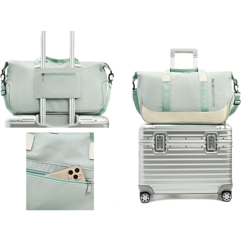 Kamelo Sports Gym Bag for Women and Men Travelling bags Weekender Carry On Workout Duffel Bag Overnight Shoulder Bag Lightweight with Shoes Compartment & Wet Pocket (Black)