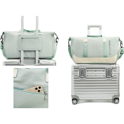 Kamelo Sports Gym Bag for Women and Men Travelling bags Weekender Carry On Workout Duffel Bag Overnight Shoulder Bag Lightweight with Shoes Compartment & Wet Pocket (Black)